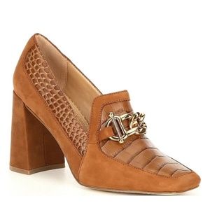 Gibson Latimer Ritah Camel Suede Leather Heeled Loafer